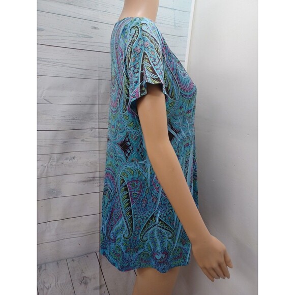 Unity World Wear Women's Bohemian Top M Boho Tribal V-Neck Embellished Blouse - Picture 4 of 10